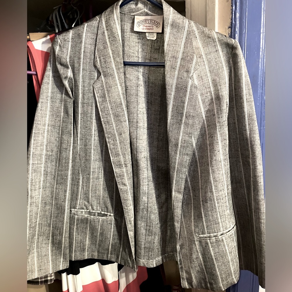 Grey Pinstripe Blazer